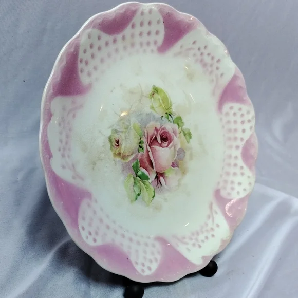 Floral Pink Ceramic Plate - Picture 5 of 5